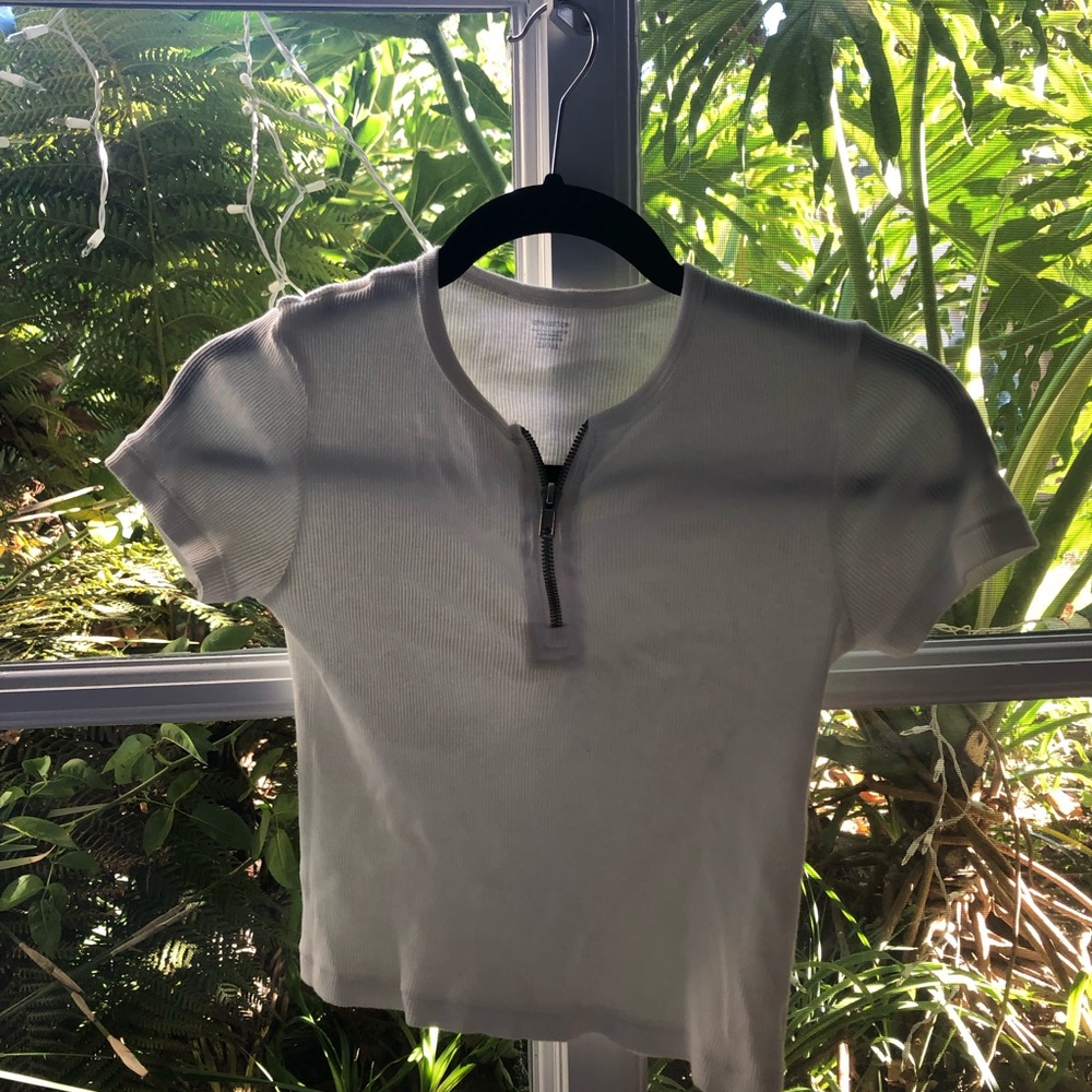 J Galt zip up shirt crop top